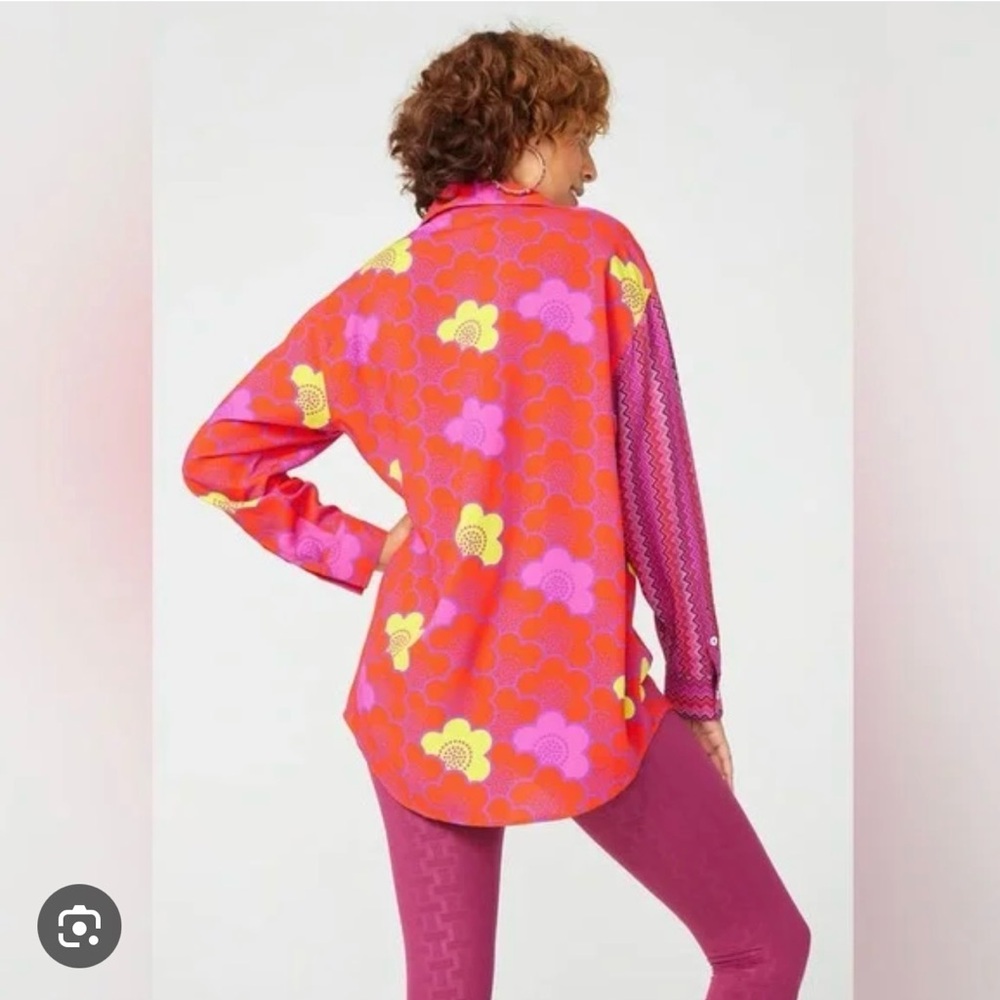 Terez Nested Floral Patchwork Button Down - image 2